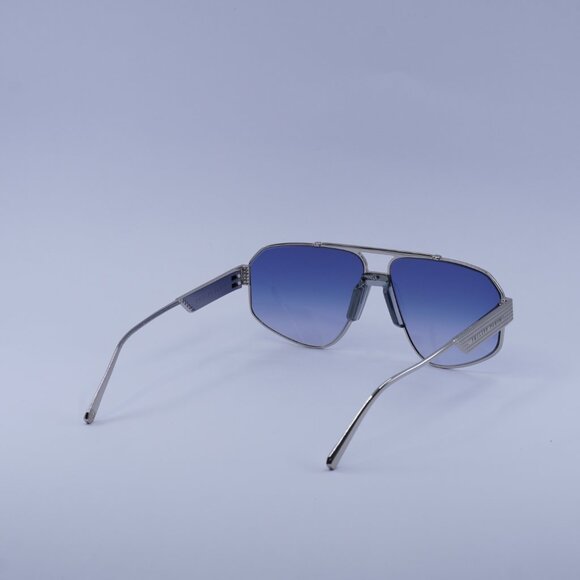 Philipp Plein SPP106M 0579 Sunglasses Palladium Aviator Frame, Blue Lenses - Picture 4 of 12